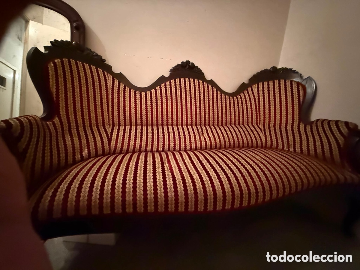 Antig&uuml;edades: Conjunto sof&aacute; y 5 sillas estilo Isabelino - Foto 25