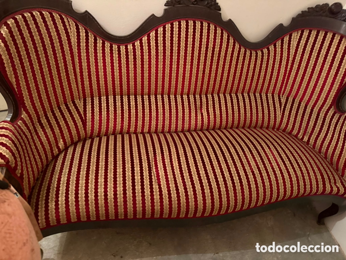 Antig&uuml;edades: Conjunto sof&aacute; y 5 sillas estilo Isabelino - Foto 26