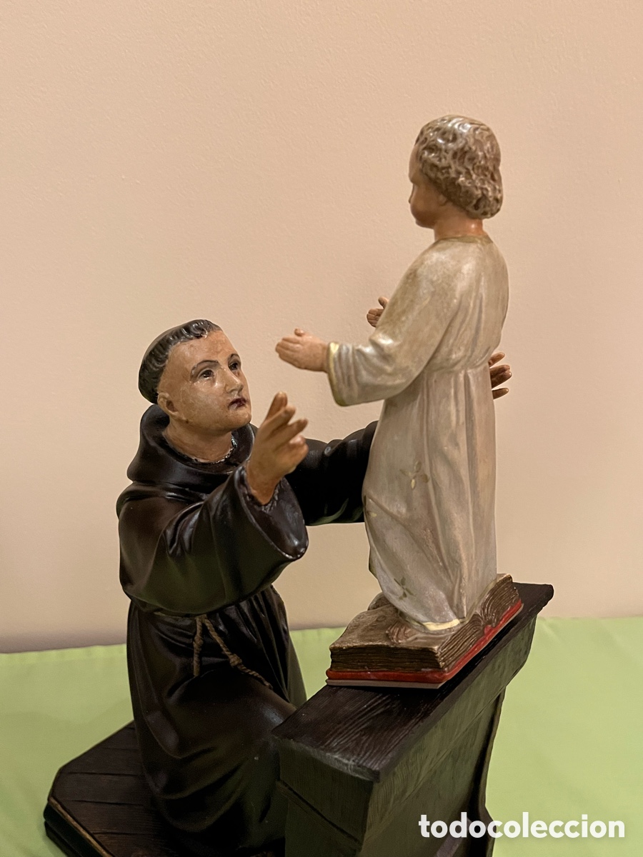 Antiguidades: San Antonio y Ni&ntilde;o Jes&uacute;s. S. XIX