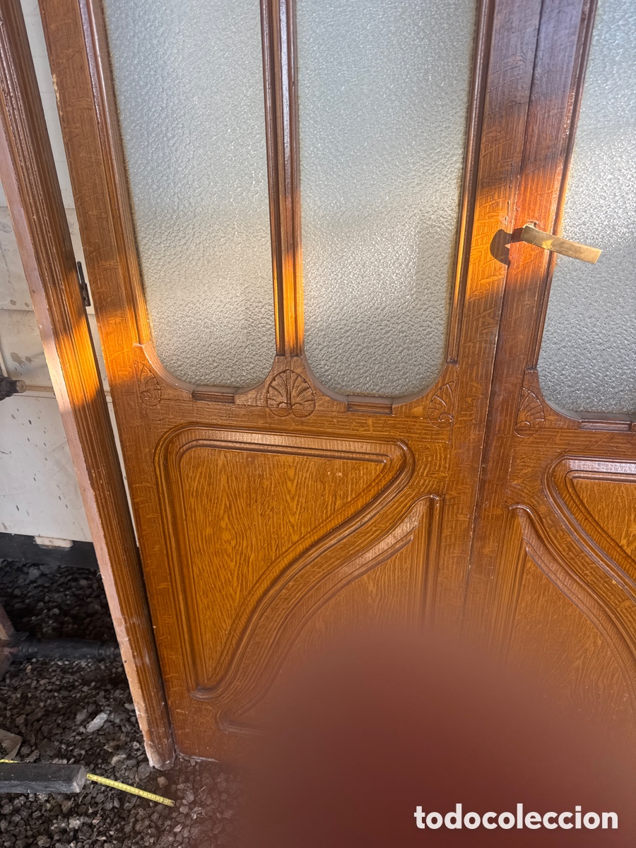 Antig&uuml;edades: Puerta modernista de dos hojas con su Marco - Foto 2