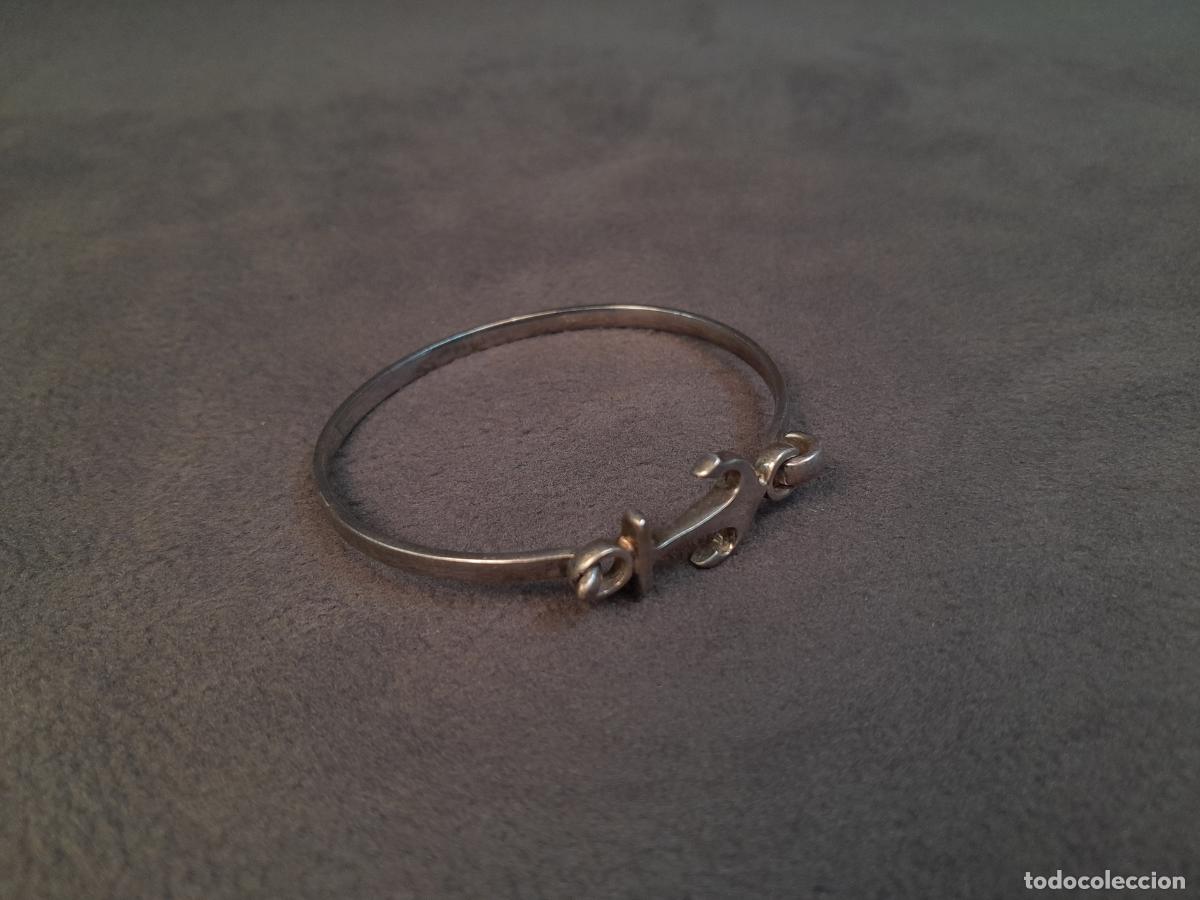 Antig&uuml;edades: J-4454.PULSERA R&Iacute;GIDA DE ANCLA EN PLATA DE LEY. SIGLO XX.