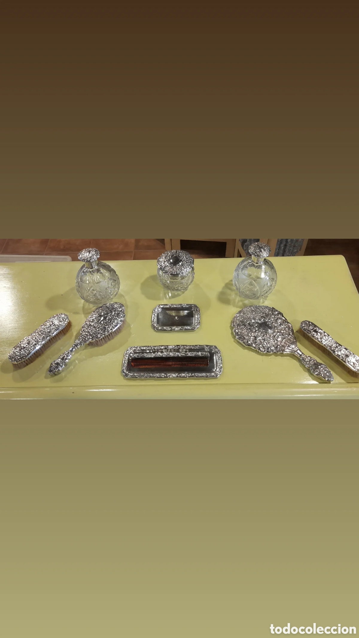 Antig&uuml;edades: Juego de tocador de plata de ley - Foto 3