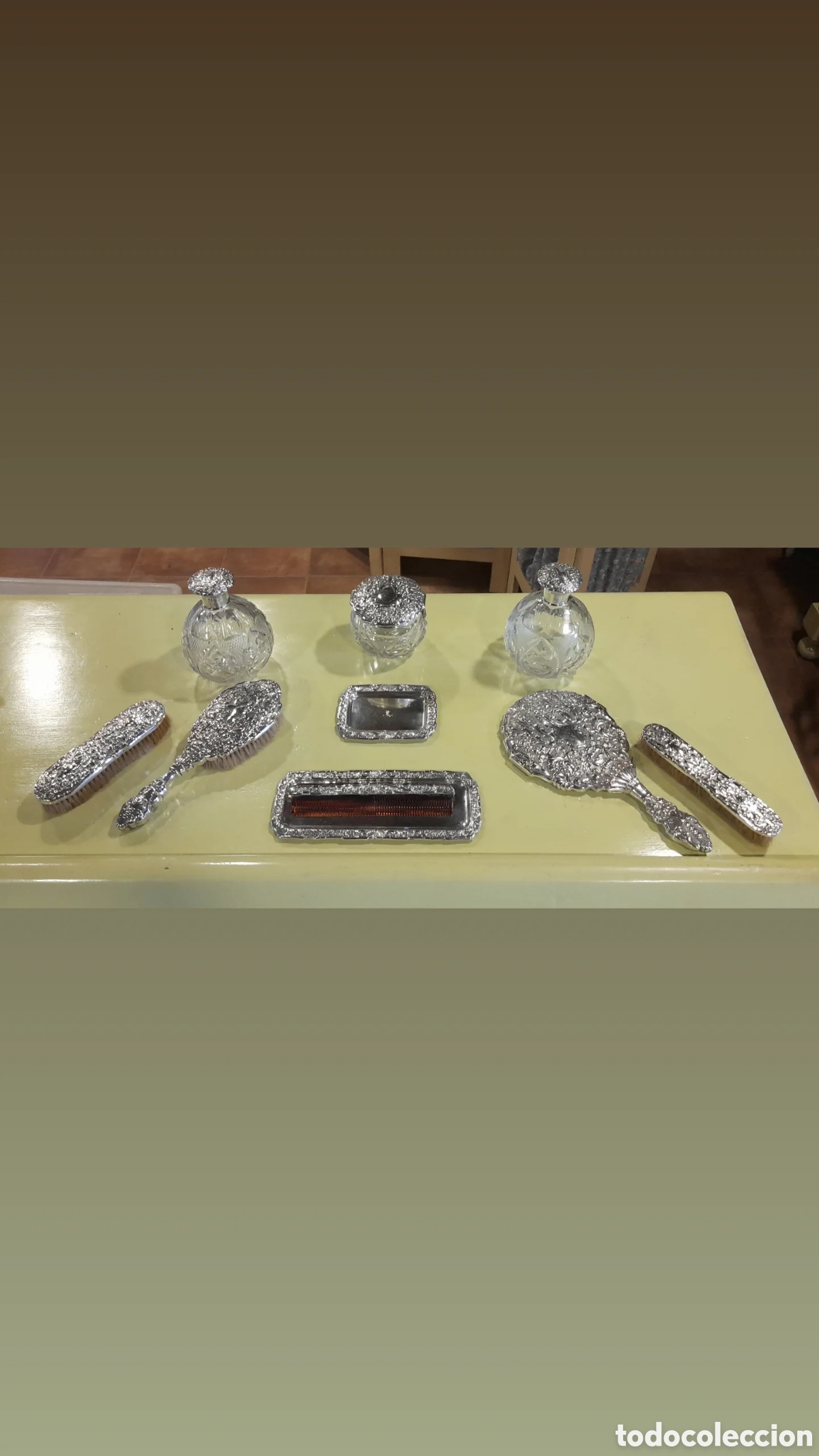 Antig&uuml;edades: Juego de tocador de plata de ley - Foto 4