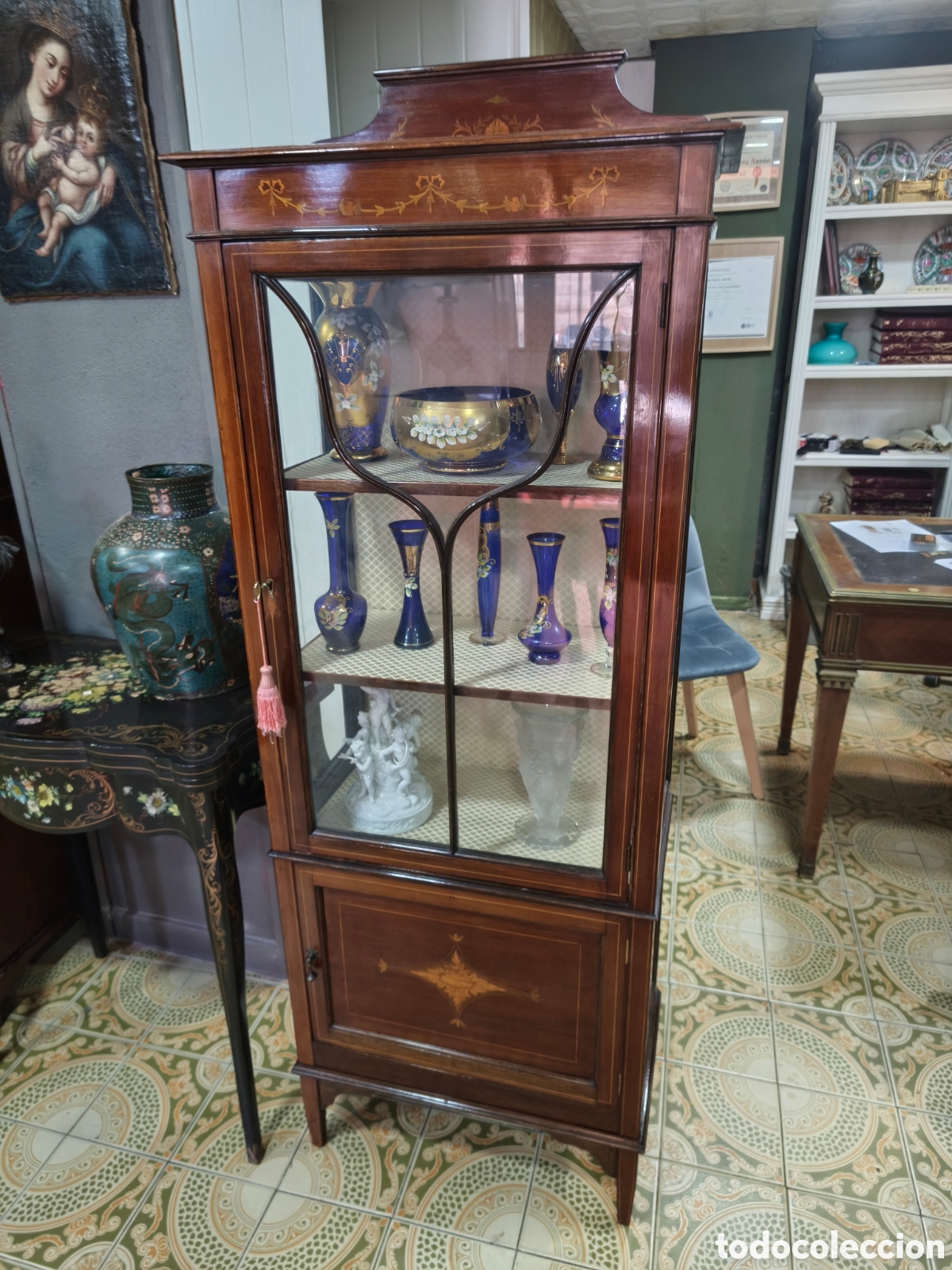 Oggetti Antichi: Vitrina eduardiana de caoba