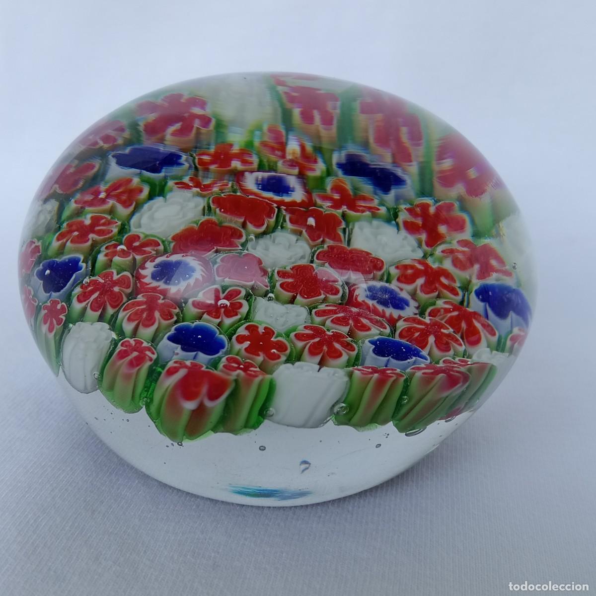 Antig&uuml;edades: PISAPAPELES DE CRISTAL DE MURANO MILEFIORI