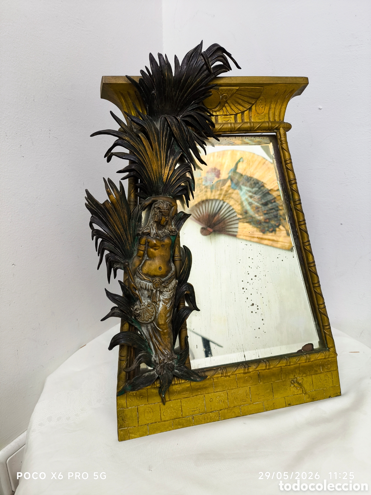 Antig&uuml;edades: Espejo Art Novo principio del XX Bronce