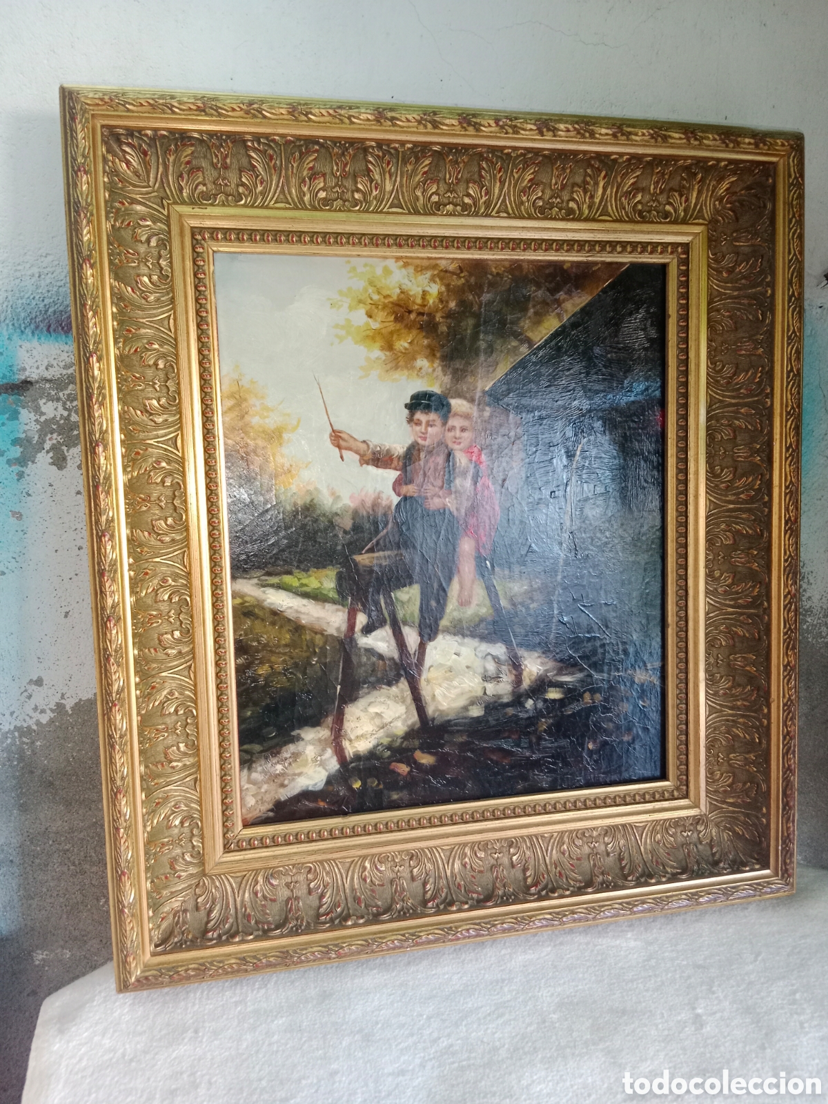 Antig&uuml;edades: Cuadro &oacute;leo sobre lienzo - Foto 3