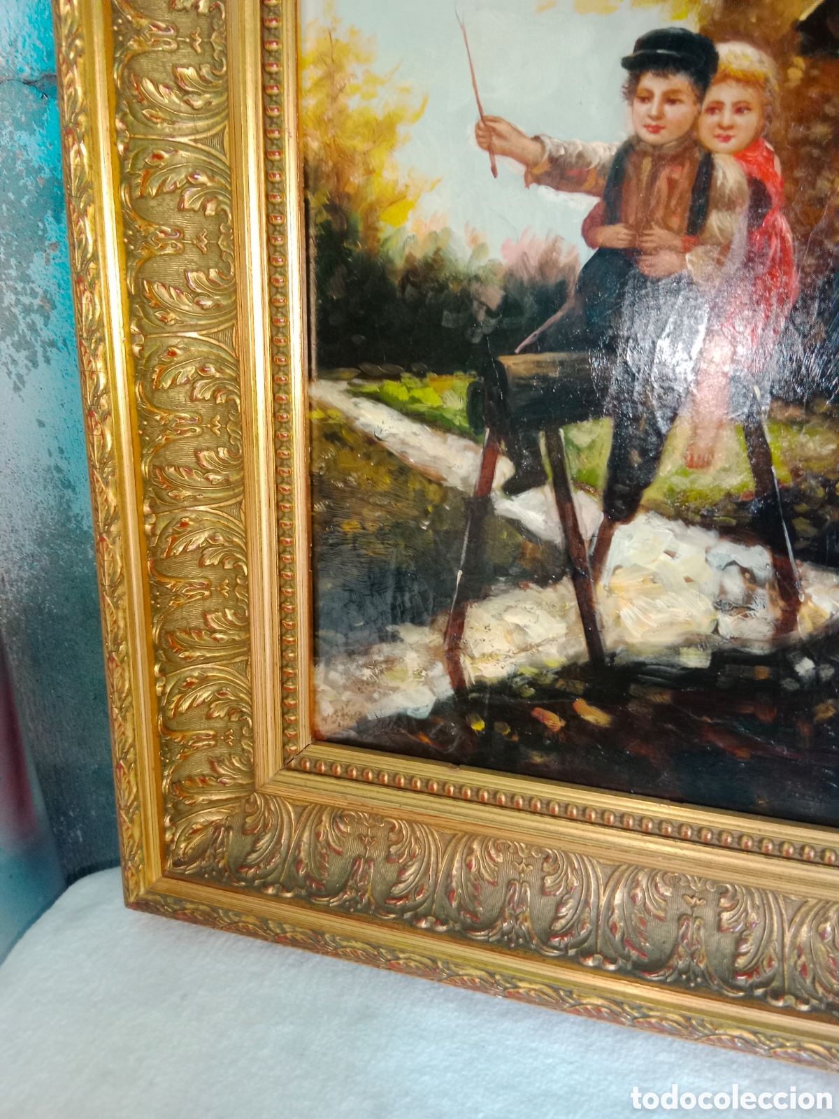 Antig&uuml;edades: Cuadro &oacute;leo sobre lienzo - Foto 8
