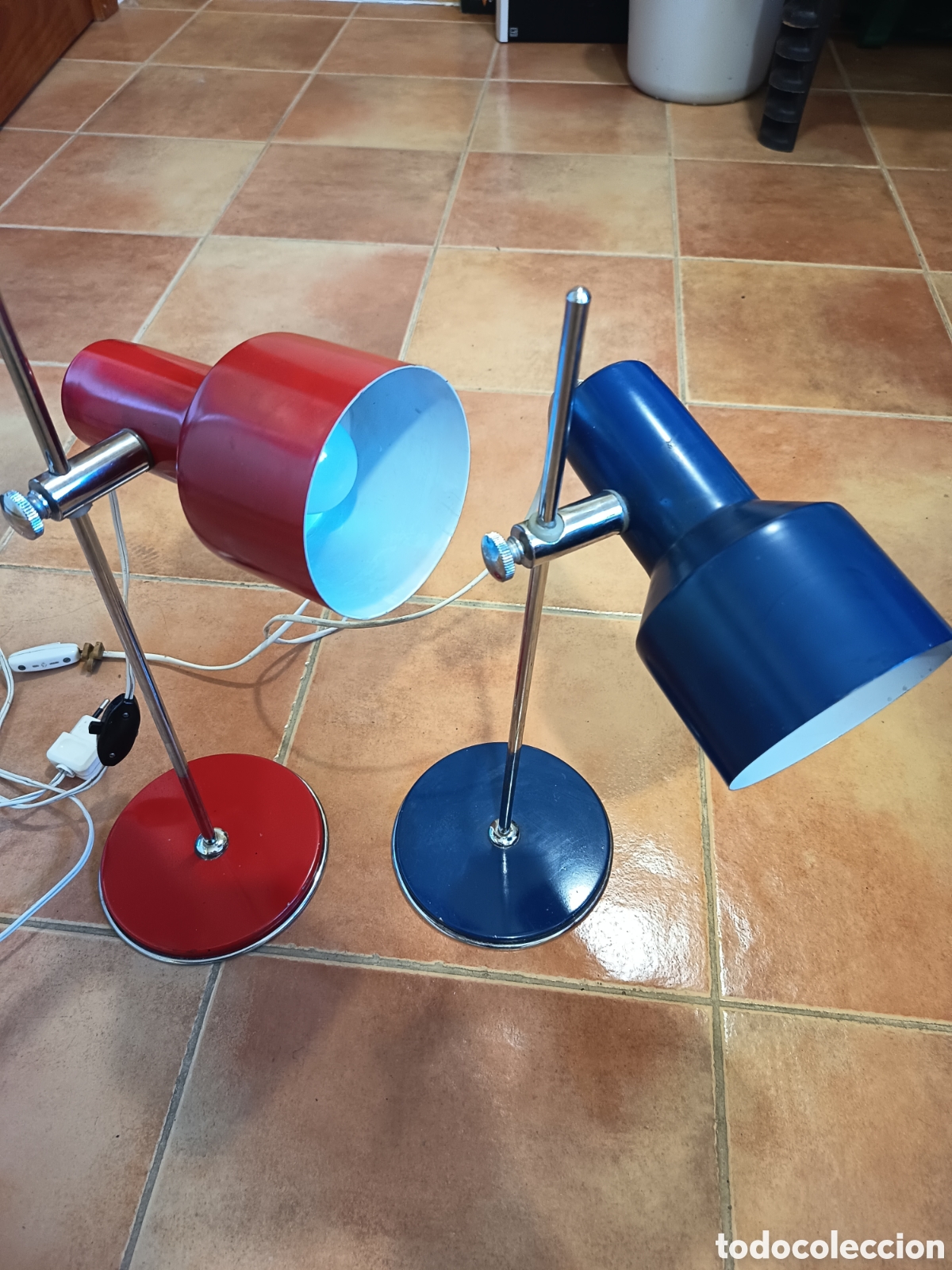 Antig&uuml;edades: Lote lamparas flexo mesa vintage space age secretaria a&ntilde;os 60