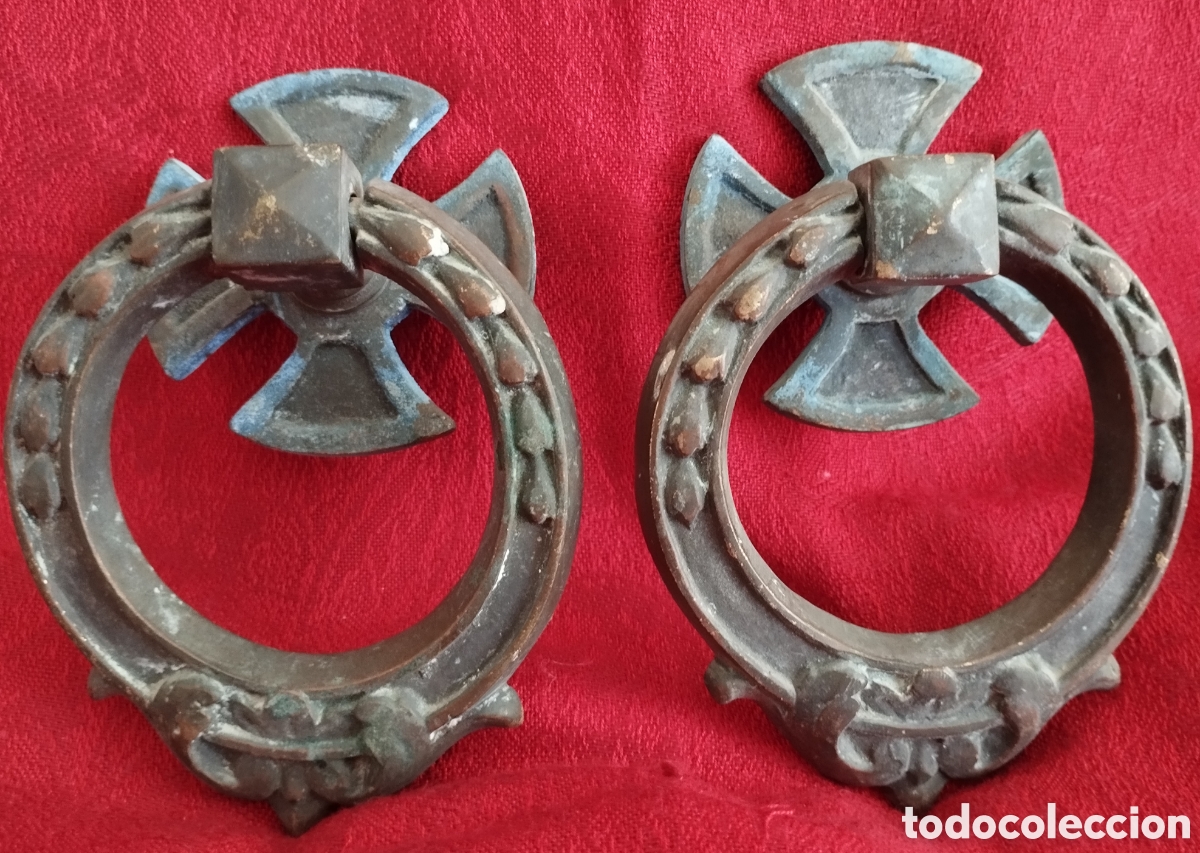 Antig&uuml;edades: Antiguas Aldabas de Iglesia Bronce. - Foto 2