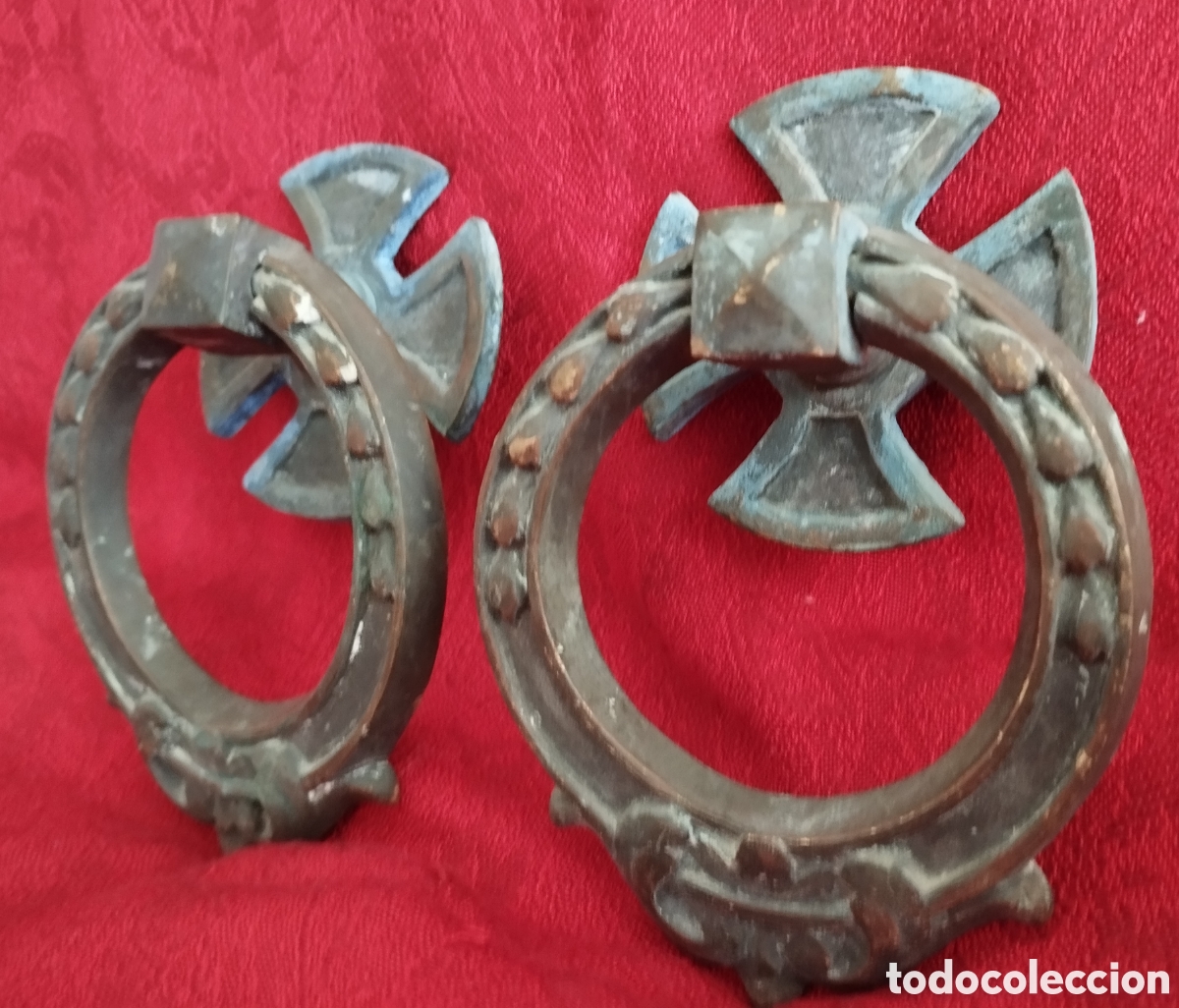Antig&uuml;edades: Antiguas Aldabas de Iglesia Bronce. - Foto 3