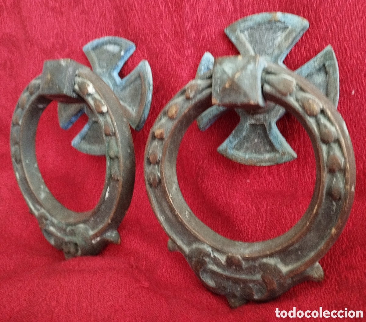 Antig&uuml;edades: Antiguas Aldabas de Iglesia Bronce. - Foto 5