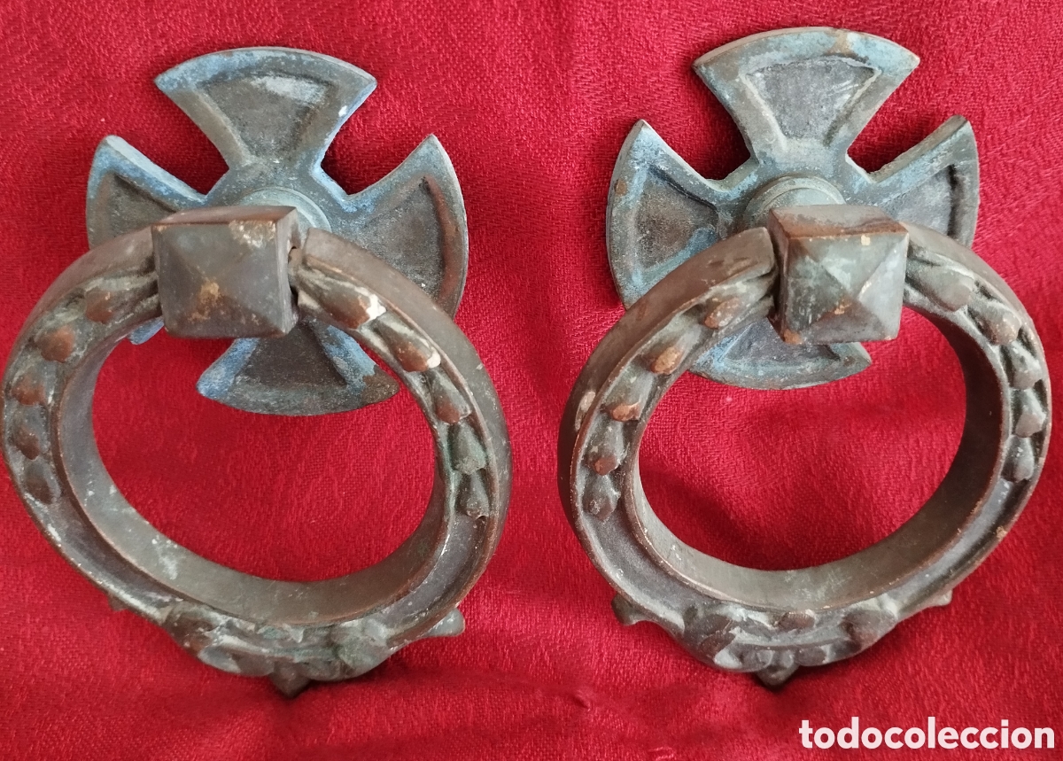 Antig&uuml;edades: Antiguas Aldabas de Iglesia Bronce. - Foto 8