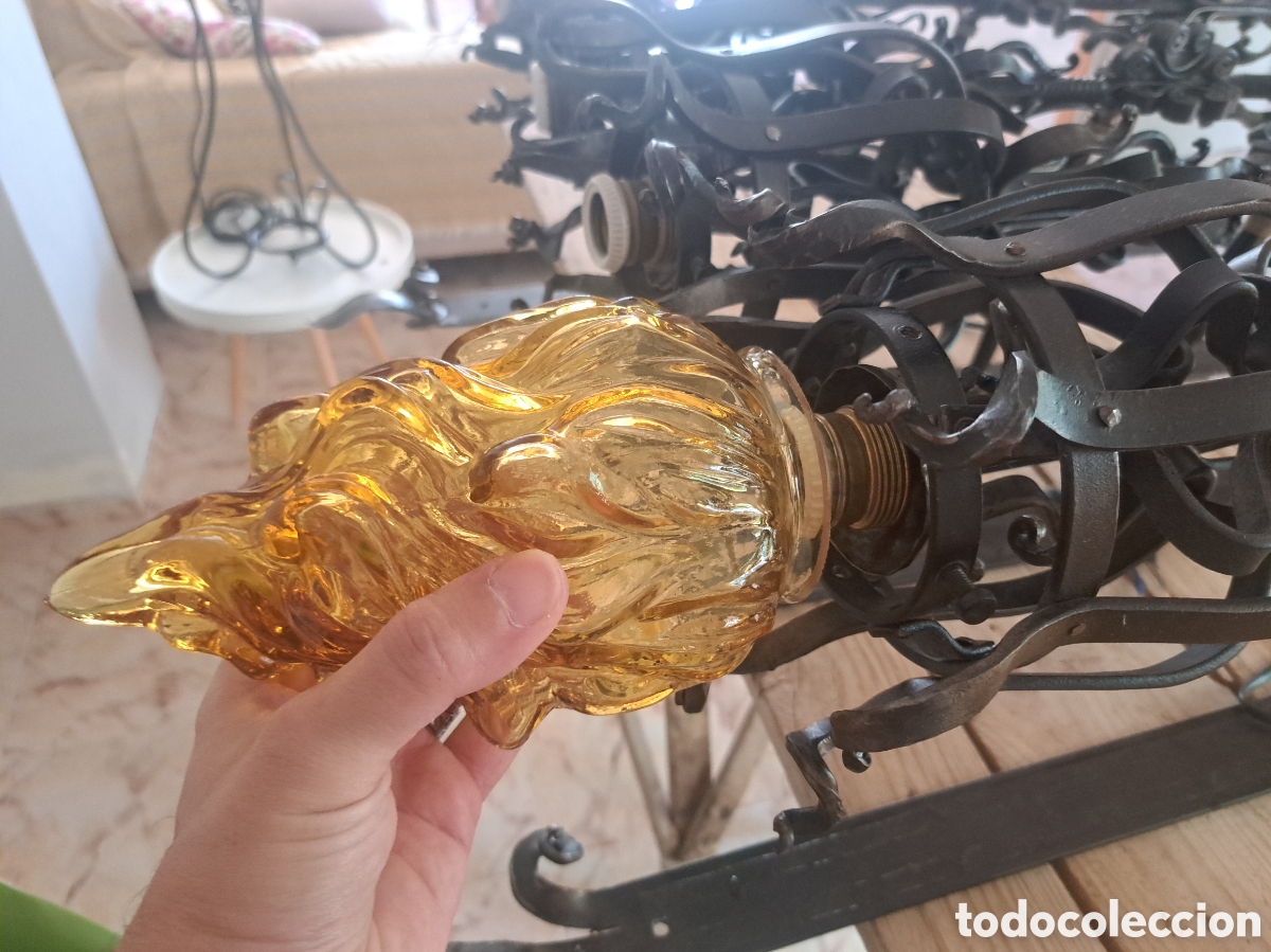 Antig&uuml;edades: Dos antorchas apliques de luz de forja - Foto 4