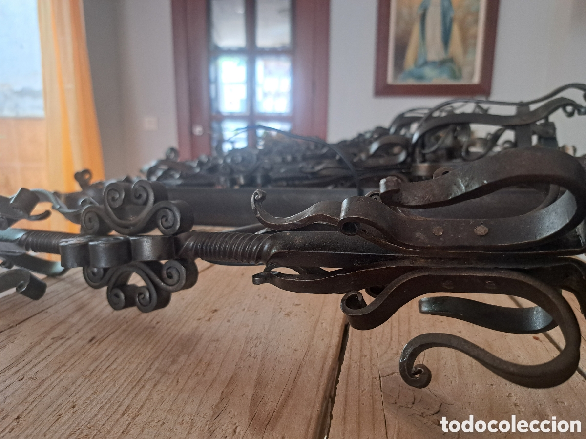 Antig&uuml;edades: Dos antorchas apliques de luz de forja - Foto 5