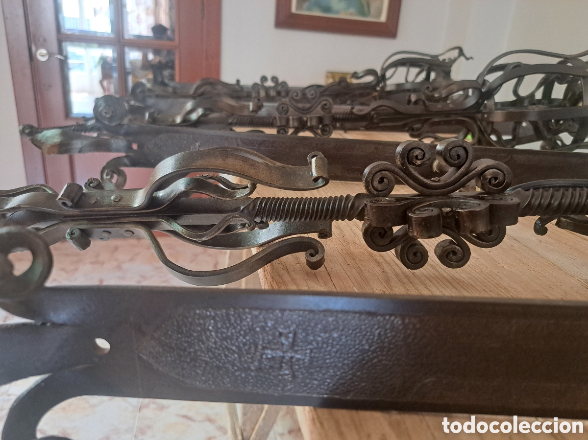 Antig&uuml;edades: Dos antorchas apliques de luz de forja - Foto 6