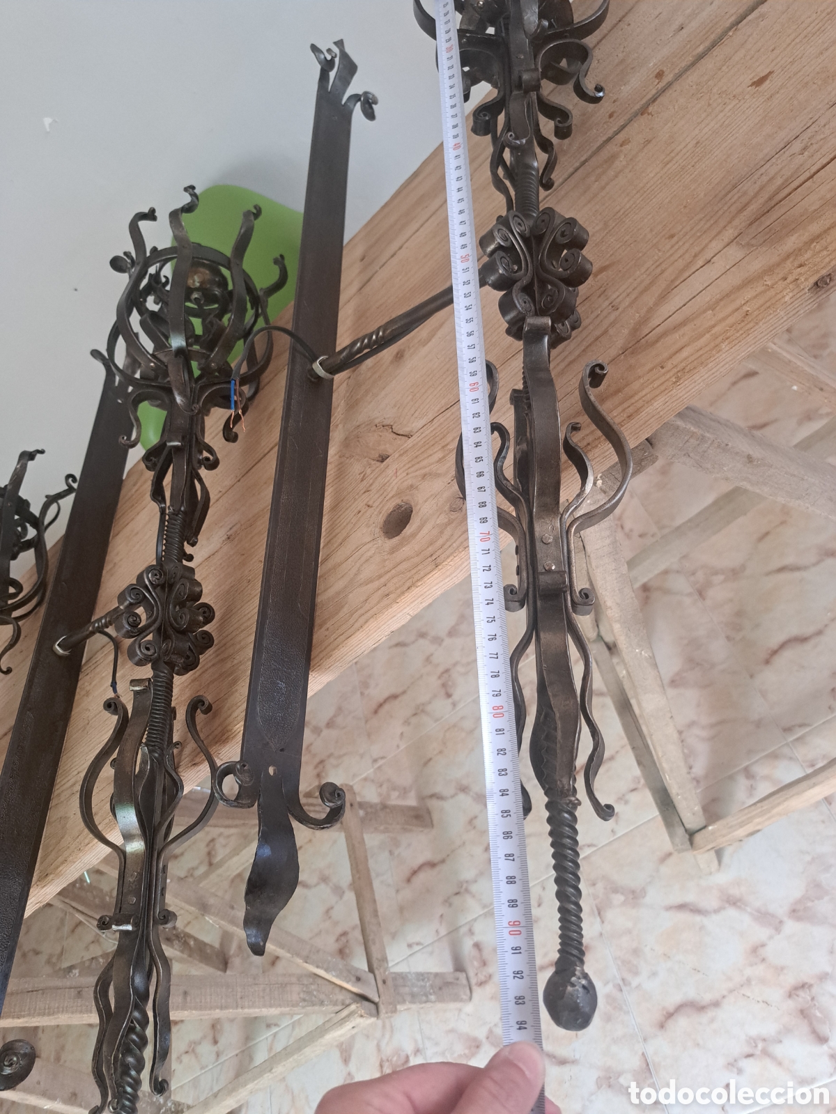 Antig&uuml;edades: Dos antorchas apliques de luz de forja - Foto 9