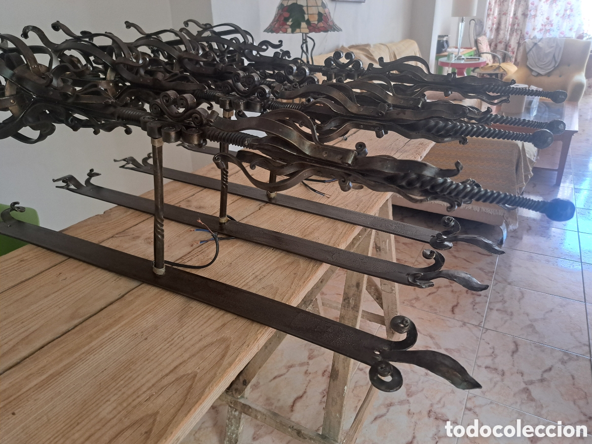 Antig&uuml;edades: Dos antorchas apliques de luz de forja - Foto 10
