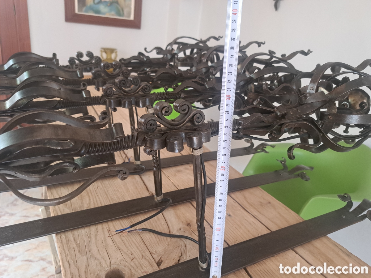 Antig&uuml;edades: Dos antorchas apliques de luz de forja - Foto 13