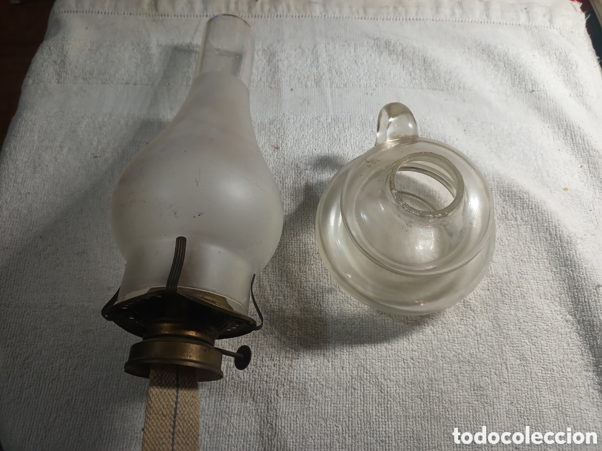 Antig&uuml;edades: L&Aacute;MPARA QUINQUE CON SU TULIPA TUBO L&Aacute;MPARA / CRISTAL Y LAT&Oacute;N