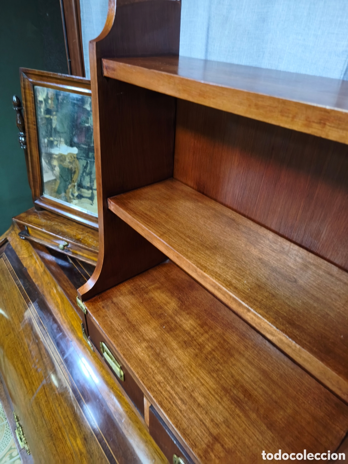 Antig&uuml;edades: Librer&iacute;a de barco chapada en caoba - Foto 3