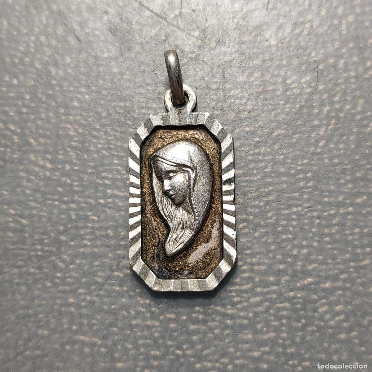 Antig&uuml;edades: MEDALLA RELIGIOSA VIRGEN MARIA MEDALLA RELIGIOSA ART DECO PLATA