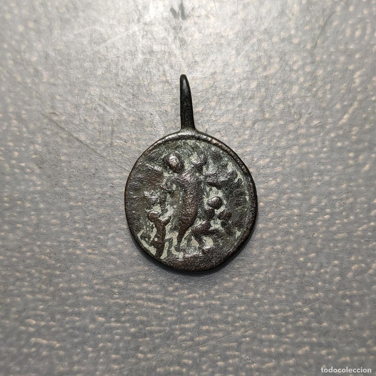 Antig&uuml;edades: MEDALLA RELIGIOSA SIGLO XVIII SAN MIGUEL ARCANGEL ANIMAS DEL PURGATORIO BRONCE