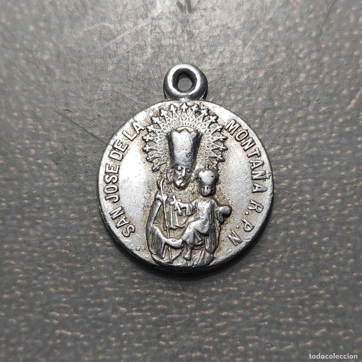 Antig&uuml;edades: MEDALLA RELIGIOSA BARCELONA SAN JOSE DE LA MONTA&Ntilde;A SANTUARIO ALUMINIO