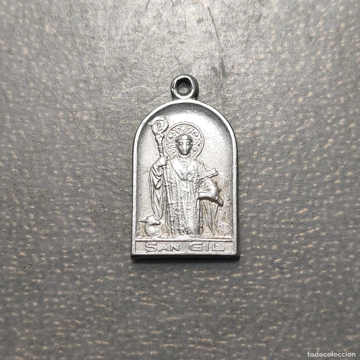 Antig&uuml;edades: MEDALLA RELIGIOSA ENGUERA SAN GIL ALUMINIO 25x15mm