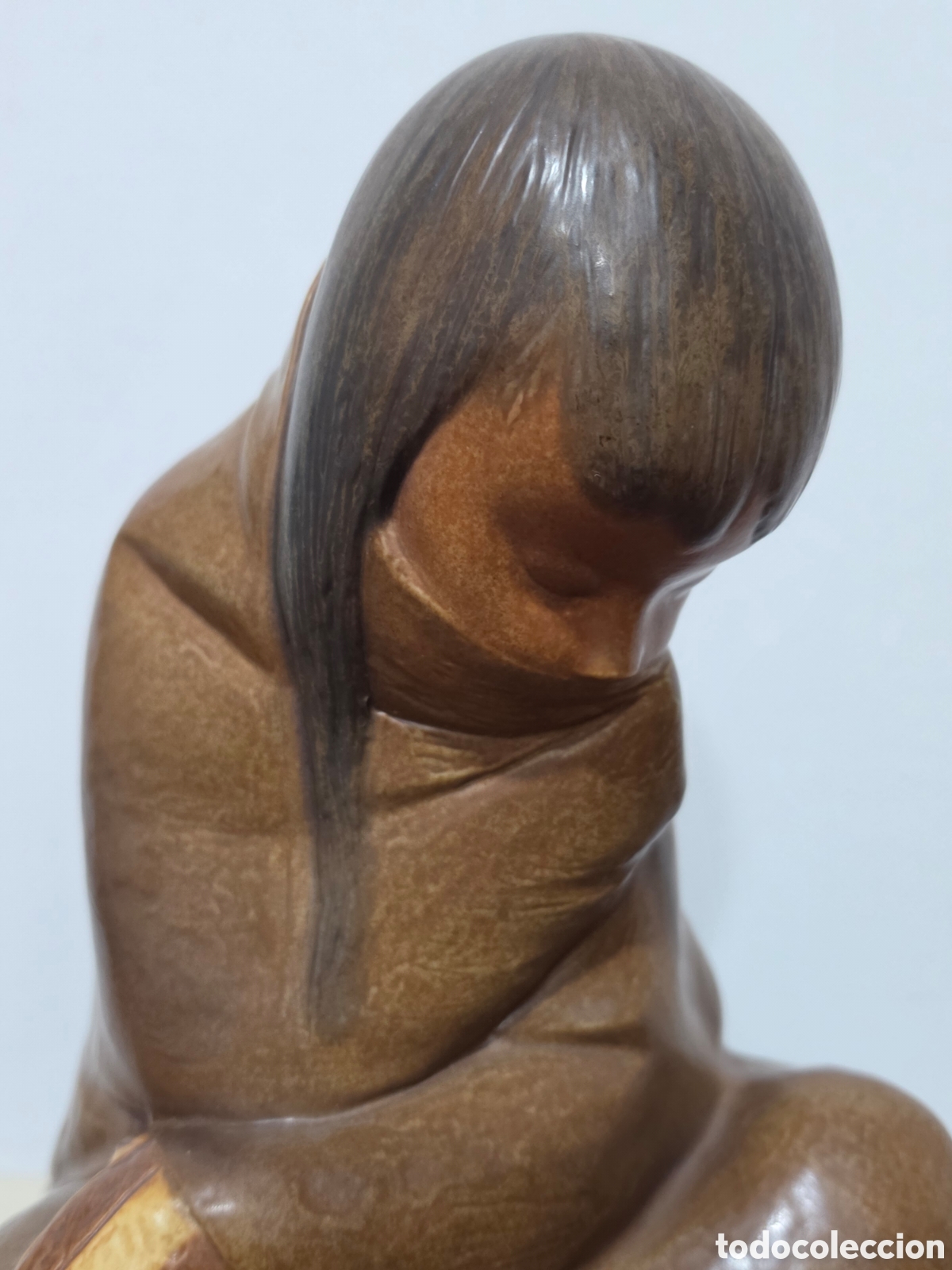 Antig&uuml;edades: Ni&ntilde;a de Esquimal Lladr&oacute; 26x22 cm. - Foto 2
