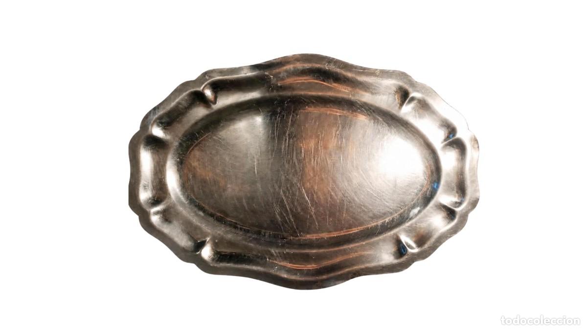 Antig&uuml;edades: BANDEJA OVAL DE ALUMINIO VINTAGE - BORDE ONDULADO ESTILO BARROCO - A&Ntilde;OS 50/70