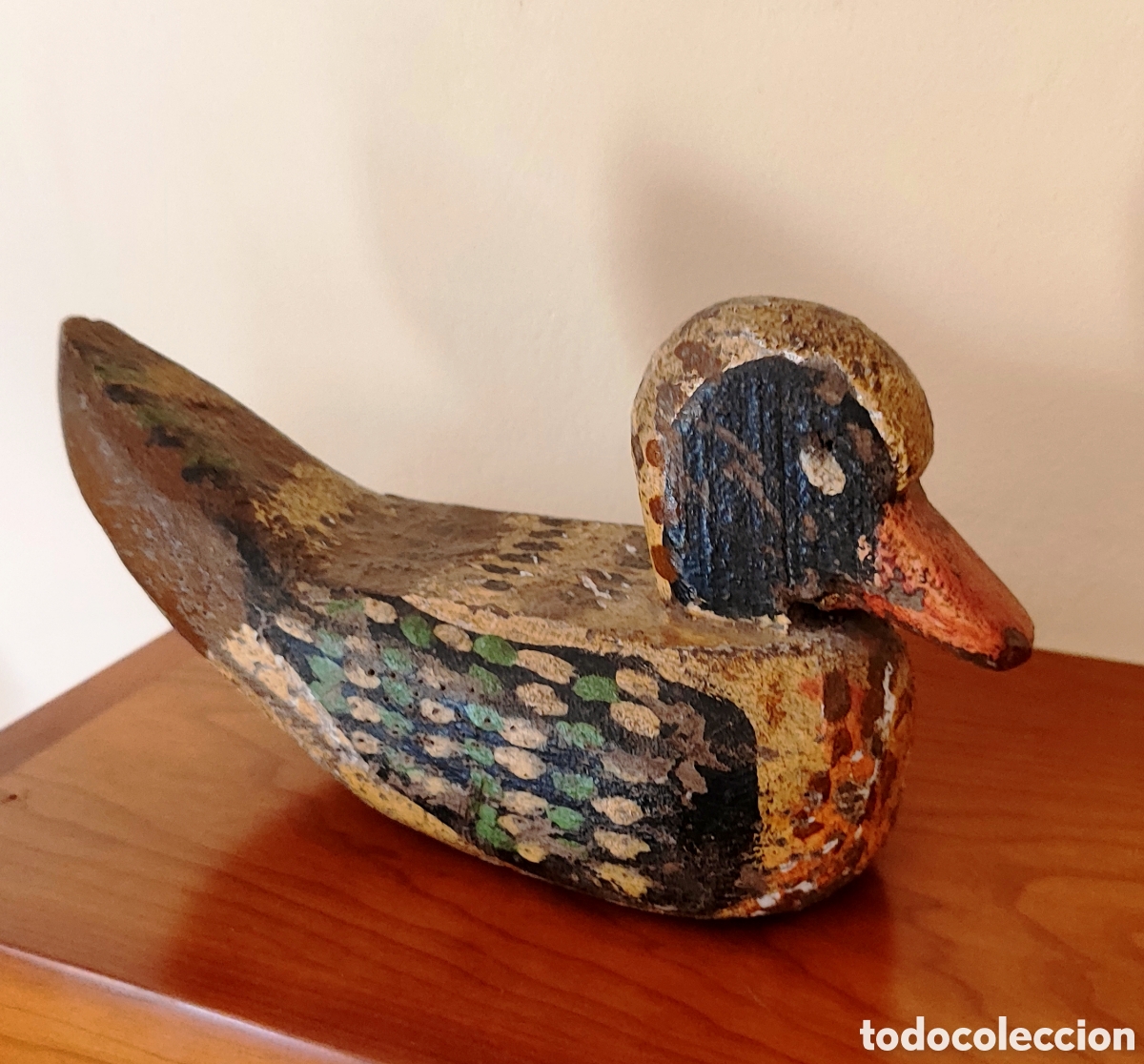 Antig&uuml;edades: Se&ntilde;uelo Pato de madera de cazs - Foto 2