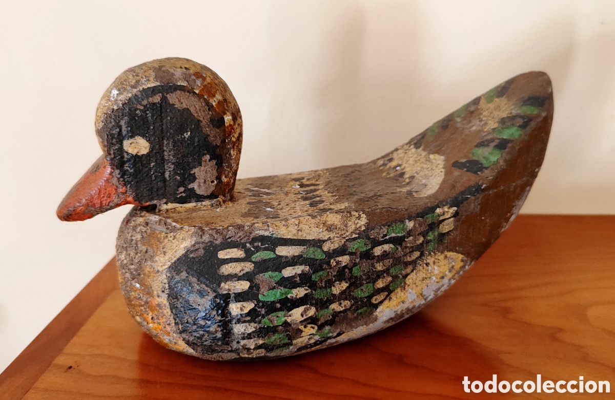 Antig&uuml;edades: Se&ntilde;uelo Pato de madera de cazs - Foto 1