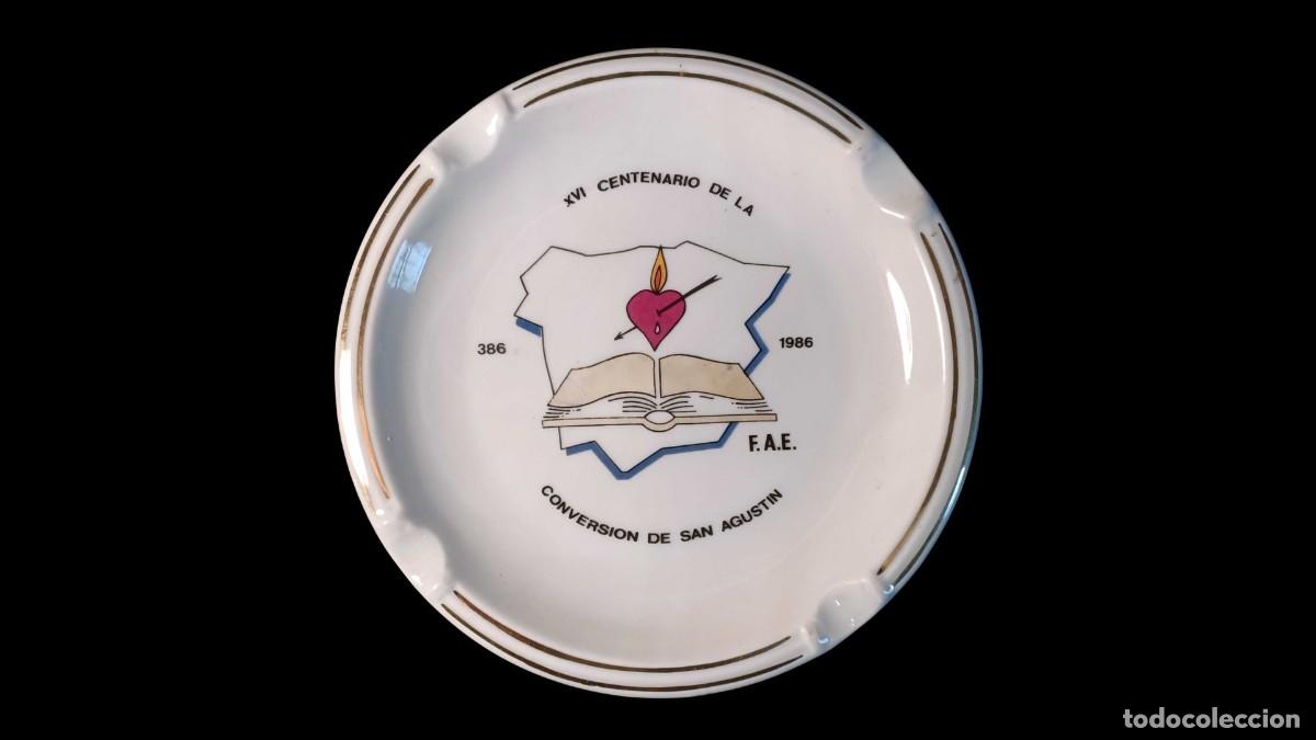 Antiques: CENICERO / PLATO CONMEMORATIVO DE PORCELANA - XVI CENTENARIO - 1986