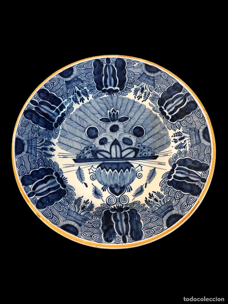 Antig&uuml;edades: GRAN PLATO DELFT DE INSPIRACION CHINESCA