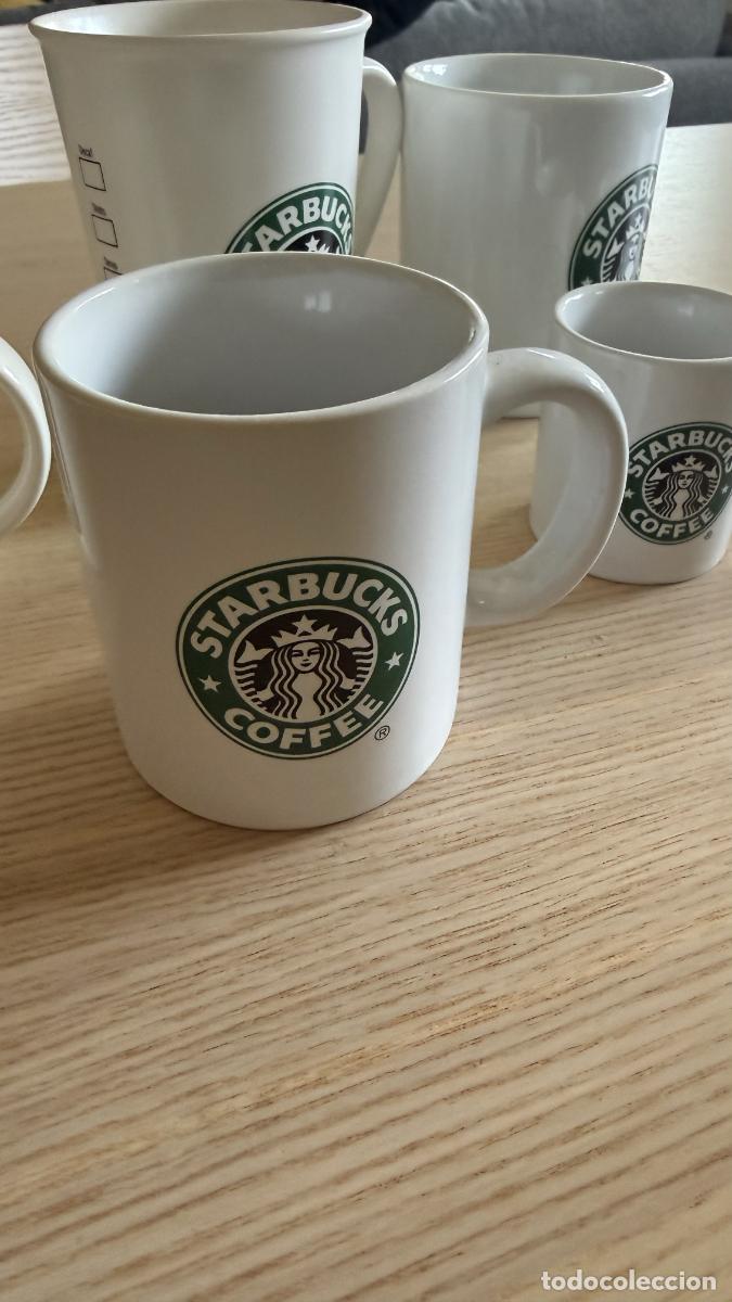 Antig&uuml;edades: Lote de 5 tazas Starbucks Coffee originales en cer&aacute;mica blanca.