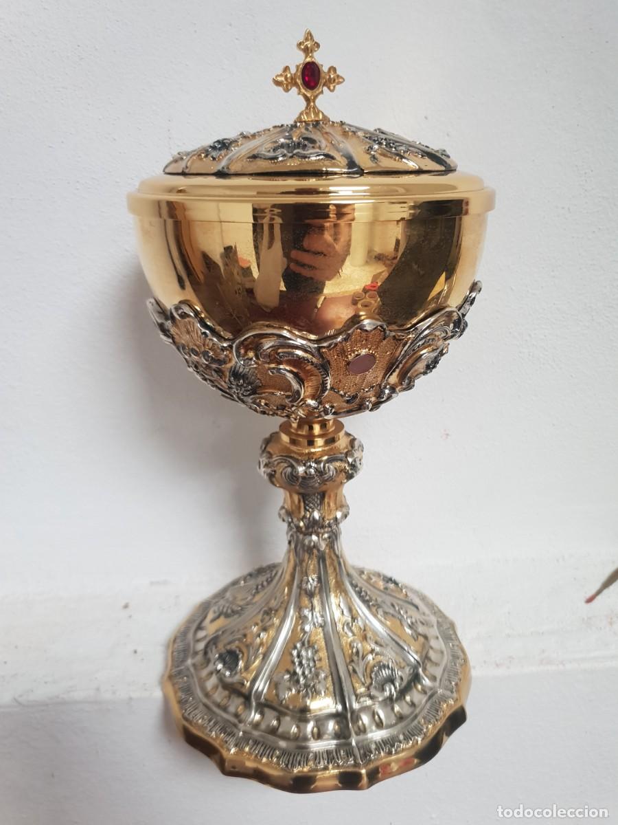 Antig&uuml;edades: COPON BICOLOR METAL DORADO CON REMATES PLATEADOS PARA LITURGIA