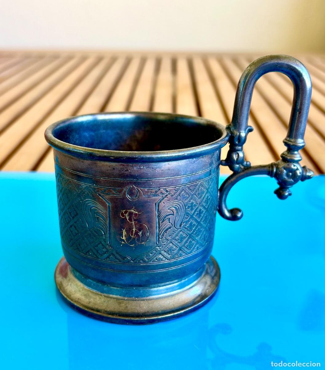 Antig&uuml;edades: Antiguo portavasos Fraget plateado