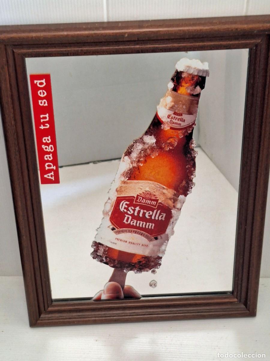 Antig&uuml;edades: ESPEJO PUBLICITARIO ANTIGUO DE LA CERVEZA DAMM.