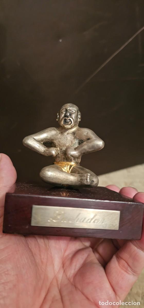 Antig&uuml;edades: Preciosa escultura Luchafor olmeda en plata