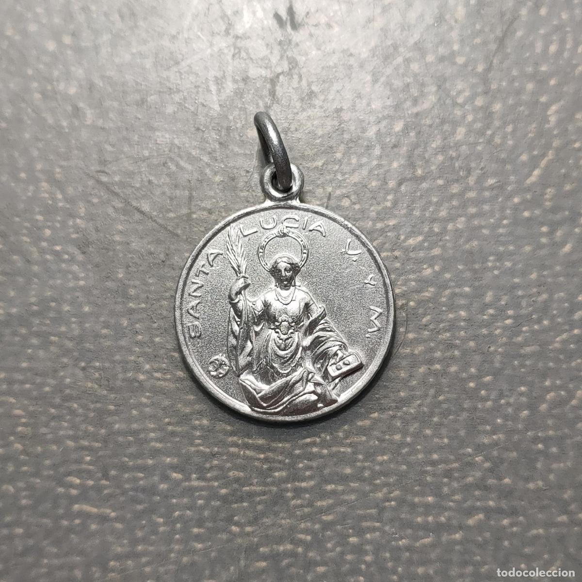 Antig&uuml;edades: MEDALLA RELIGIOSA VALENCIA SANTA LUCIA VIRGEN Y MARTIR ALUMINIO