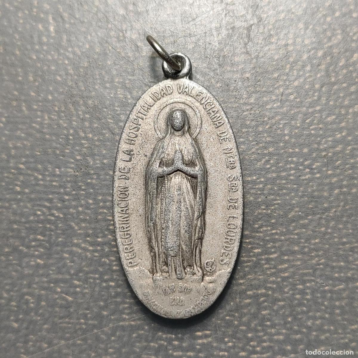 Antig&uuml;edades: MEDALLA RELIGIOSA VALENCIA VIRGEN DE DESAMPARADOS HOSPITALIDAD A N S DE LOURDES