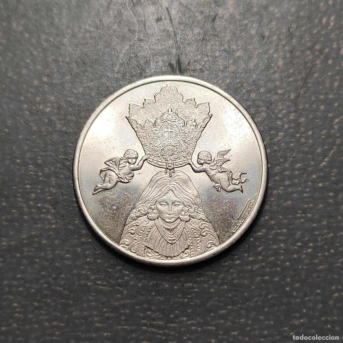 Antig&uuml;edades: MEDALLA RELIGIOSA VALENCIA VIRGEN DE LOS DESAMPARADOS 75 ANIV CORONACIONPLATA