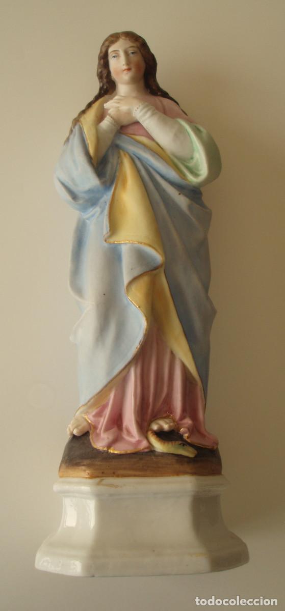 Antig&uuml;edades: VIRGEN. PUR&Iacute;SIMA O INMACULADA CONCEPCI&Oacute;N. BISCUIT. FRANCIA, SIGLO XIX.