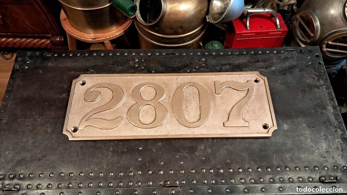 Antig&uuml;edades: Placa original de locomotora de bronce - Foto 2