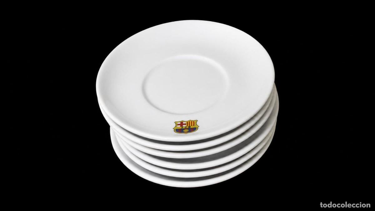 Antiguidades: LOTE 7 PLATILLOS DE PORCELANA - ESCUDO FC BARCELONA - VINTAGE A&Ntilde;OS 70/80