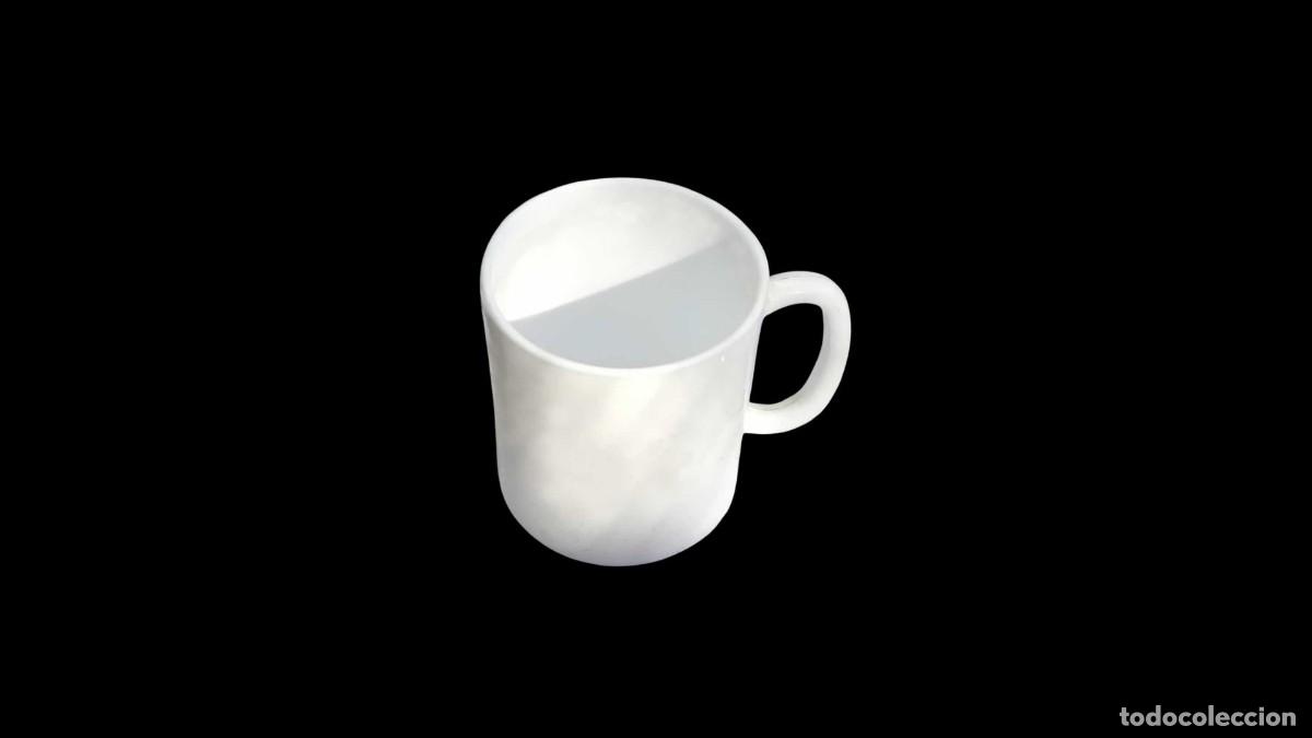 Antiquit&eacute;s: TAZA DE PORCELANA BLANCA LISA - CUERPO CIL&Iacute;NDRICO - ASA COMPACTA - HOSTELER&Iacute;A VINTAGE A&Ntilde;OS 70/80