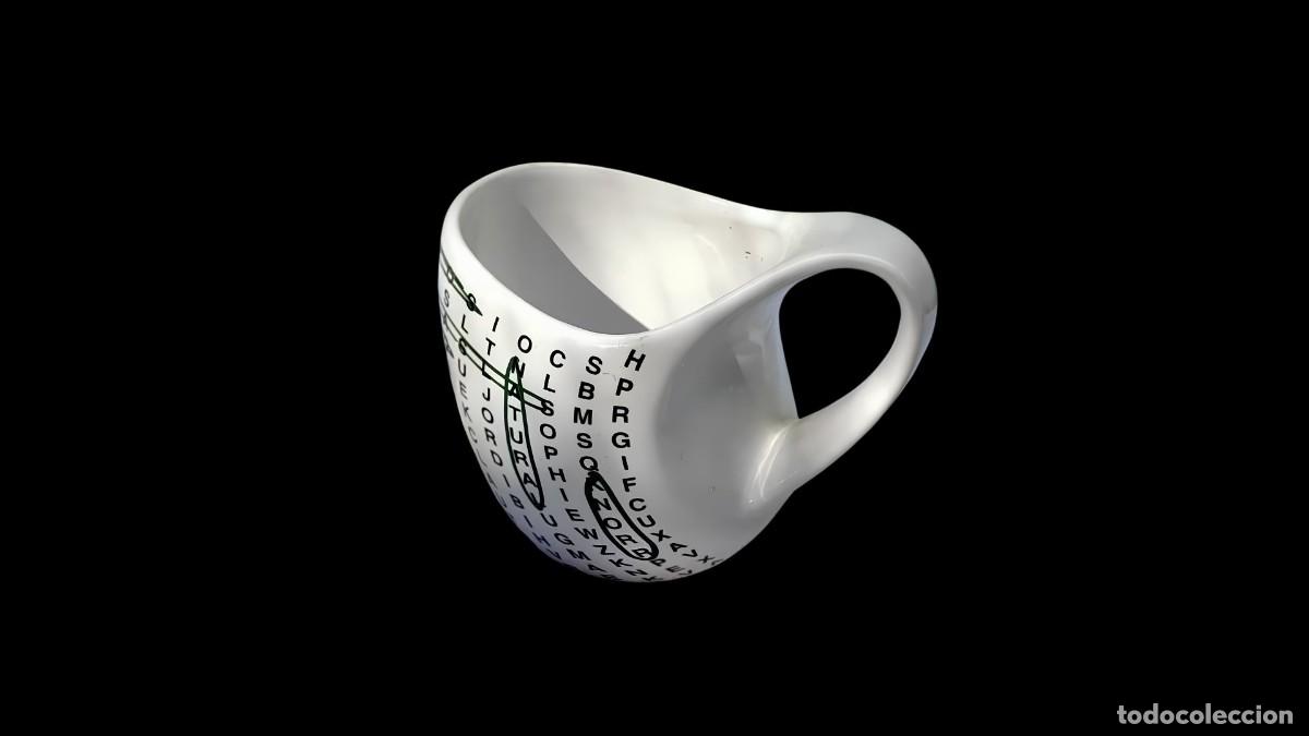 Antiquit&auml;ten: TAZA DE PORCELANA - SOPA DE LETRAS - FORMA ORG&Aacute;NICA ASIM&Eacute;TRICA - DISE&Ntilde;O ORIGINAL - VINTAGE 90/2000