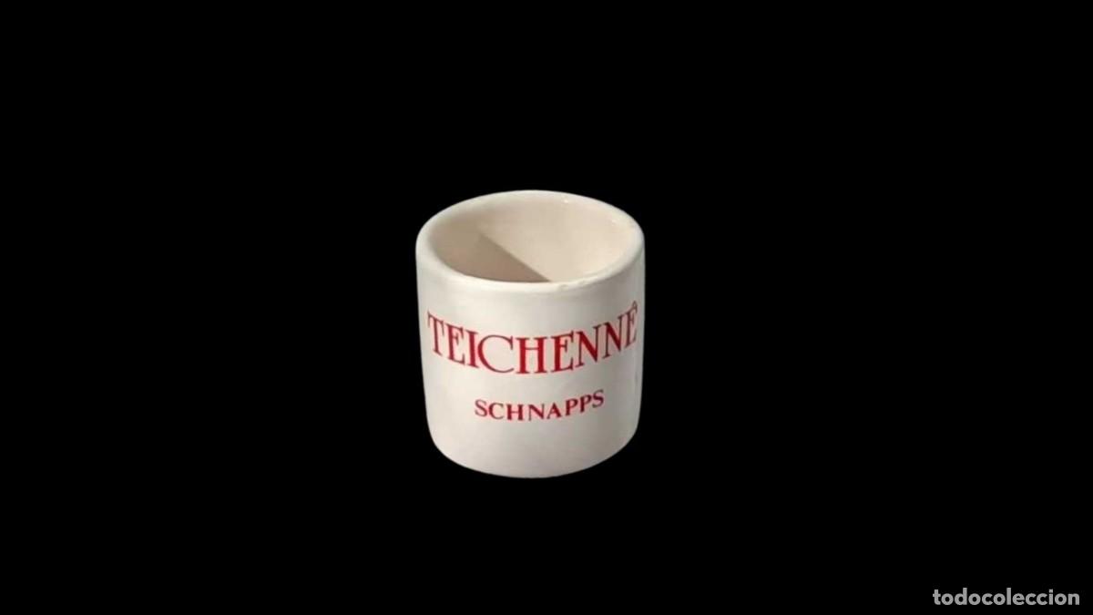 Antiques: VASO CHUPITO DE PORCELANA - TEICHENN&Eacute; SCHNAPPS - PUBLICIDAD VINTAGE - A&Ntilde;OS 80/90
