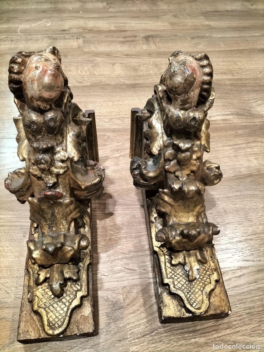 Antig&uuml;edades: Pareja de m&eacute;nsulas barrocas - Foto 1